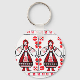 ウクラ伝統的イナ刺繍ウクライナガール キーホルダー