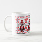 ウクラ伝統的イナ刺繍ウクライナガール コーヒーマグカップ (左)