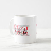 ウクラ伝統的イナ刺繍ウクライナガール コーヒーマグカップ (正面左)