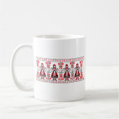 ウクラ伝統的イナ刺繍ウクライナガール コーヒーマグカップ (左)