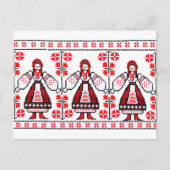 ウクラ伝統的イナ刺繍ウクライナガール ポストカード