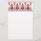 ウクラ伝統的イナ刺繍ウクライナガール 便箋 (正面)