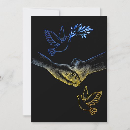 ウクラ祈イナでは、手を2本持つ現実的な夫婦 サンキューカード (正面)