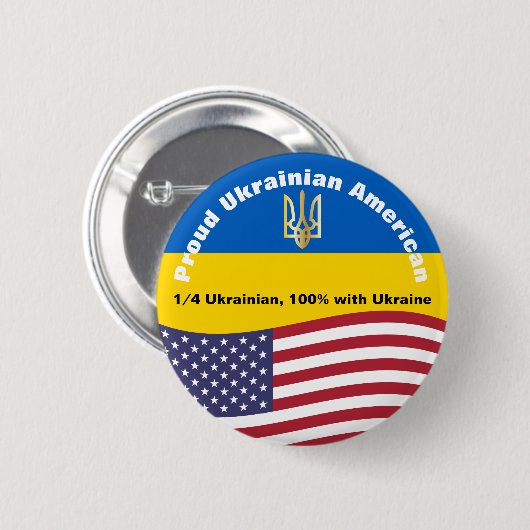 ウクラ誇りを持ったイナとのウクライナ系アメリカ人スタンド 缶バッジ (正面&裏面)