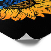 ウクレイン付きヒマワリーウクライナフラッグスタンド ポスター (角)