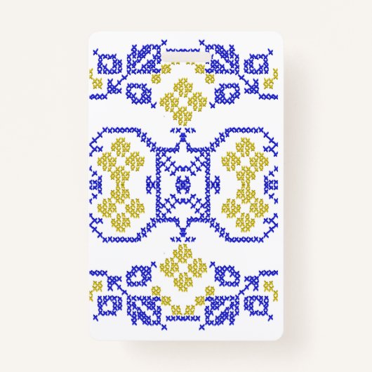 ウクレニの色のウクライナの刺繍 バッジ (正面)