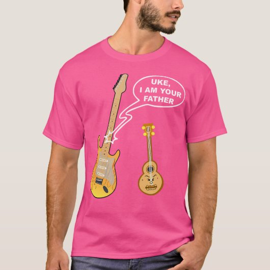 ウクレレおもしろいギターTシャツUkeお父さん Tシャツ (正面)