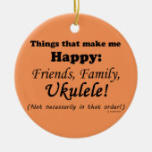ウクレレが幸せになる セラミックオーナメント (正面)