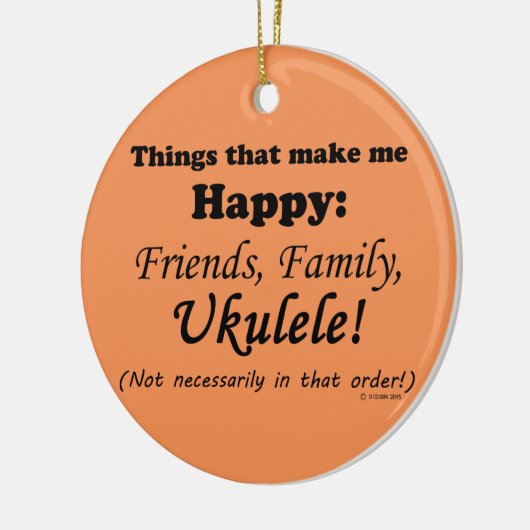 ウクレレが幸せになる セラミックオーナメント (左)