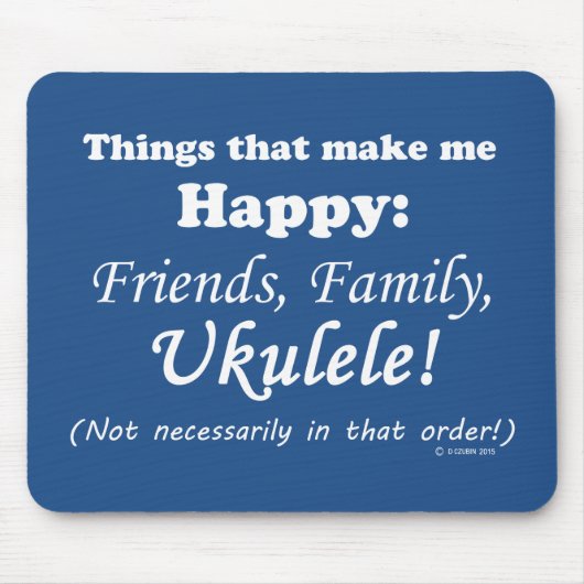 ウクレレが幸せになる マウスパッド (正面)