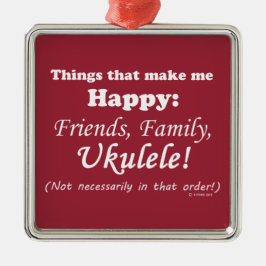 ウクレレが幸せになる メタルオーナメント