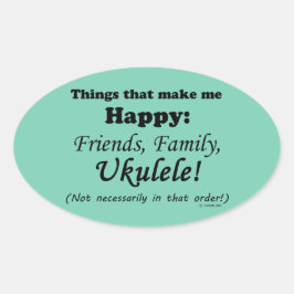 ウクレレが幸せになる 楕円形シール