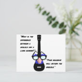 ウクレレと芝刈り ポストカード (スタンド正面)