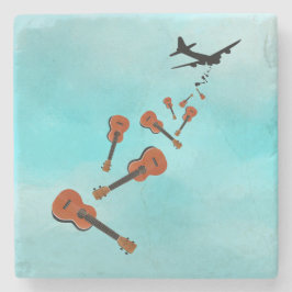 ウクレレと飛行機からの落下 ストーンコースター