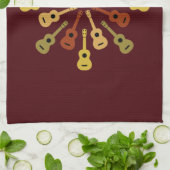 ウクレレのカスタムな台所タオル キッチンタオル (折り畳み)