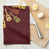 ウクレレのカスタムな台所タオル キッチンタオル (四つ折り)