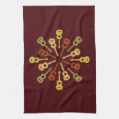 ウクレレのカスタムな台所タオル キッチンタオル (縦)