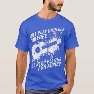 ウクレレのギター音楽コンサートのギタリストのギフトのためのムー Tシャツ