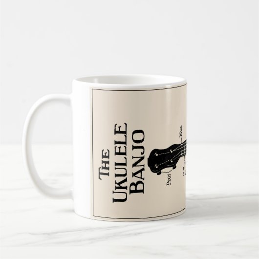 ウクレレのバンジョーのマグ コーヒーマグカップ (左)