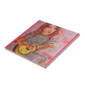 ウクレレの女の子の芸術 タイル (側面)