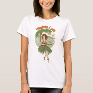 ウクレレの女性#1女性スパゲッティ上 Tシャツ