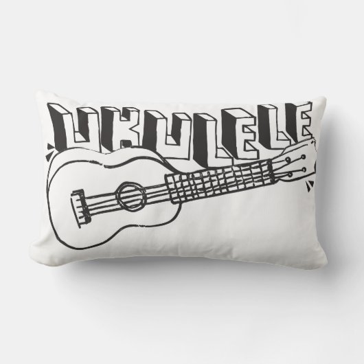 ウクレレの枕 ランバークッション (正面)
