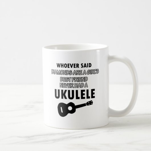 ウクレレの楽器のデザイン コーヒーマグカップ (右)