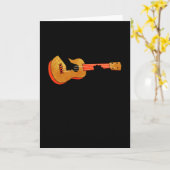 ウクレレの猫 カード (黄色い花)