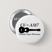 ウクレレの開いたコード 缶バッジ (正面&裏面)