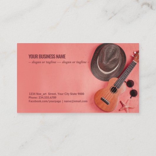 ウクレレの高い眺め。サングラス 名刺 (裏面)