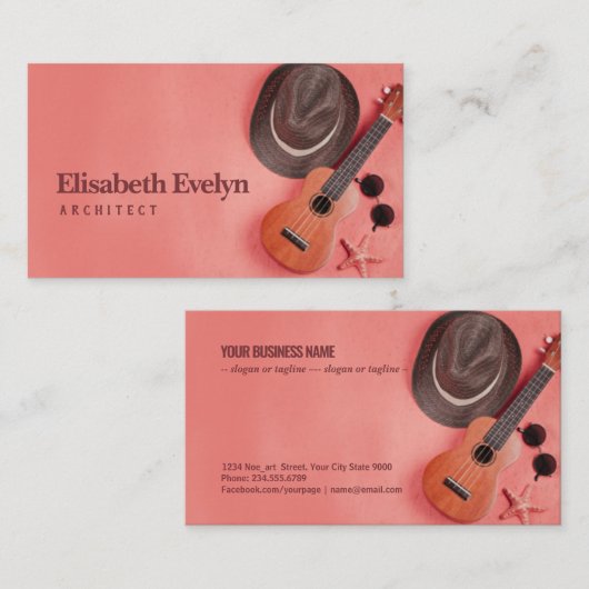 ウクレレの高い眺め。サングラス 名刺 (正面/裏面)