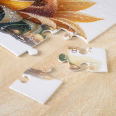 ウクレレひまわり姿のかわいいアニメガール ジグソーパズル (側面)