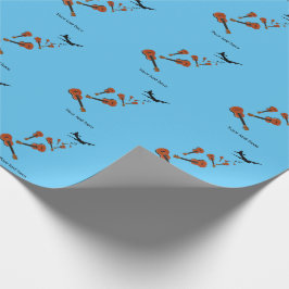 ウクレレを落下させる飛行機 ラッピングペーパー