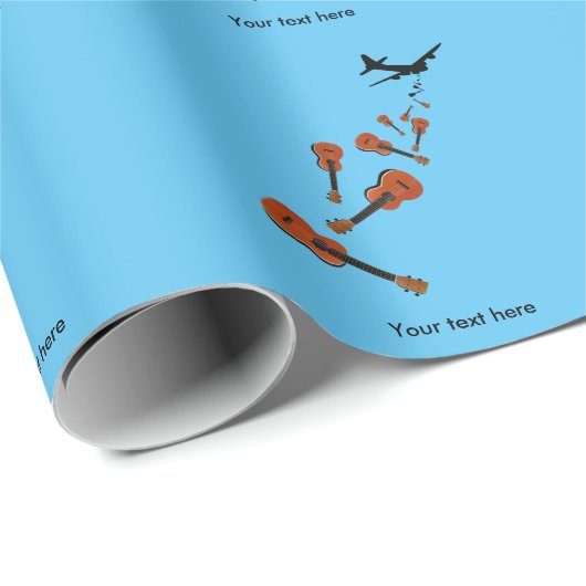 ウクレレを落下させる飛行機 ラッピングペーパー (ロールコーナー)
