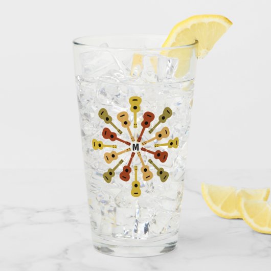 ウクレレカスタムスモノグラムピントガラス タンブラーグラス (アイス裏面)