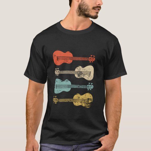 ウクレレカラフルエアップルハワイアンウケ Tシャツ (正面)