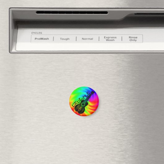 ウクレレカラフルーサイケデリックイメージ マグネット (インサイチュ (食洗機))