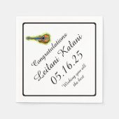 ウクレレカラフル卒業紙ナプキン スタンダードカクテルナプキン (正面)