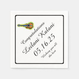 ウクレレカラフル卒業紙ナプキン スタンダードカクテルナプキン