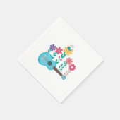 ウクレレギターフラワーズミュージックアコースティックバスギフト スタンダードカクテルナプキン (角)