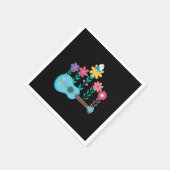 ウクレレギターフラワーズミュージックアコースティックバスギフト スタンダードカクテルナプキン (角)