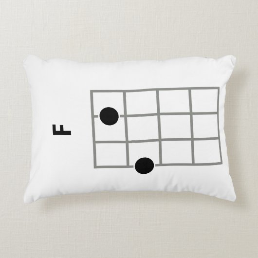 ウクレレコードダイアグラム装飾用クッション| F & Fm アクセントクッション (正面)