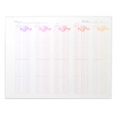 ウクレレタブ譜付き五線譜用紙 - 印刷可能なテンプレート ノートパッド (正面)
