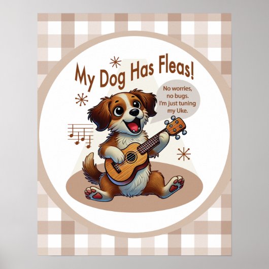 ウクレレチューニングソング「My Dog Has Fleas」 ポスター (正面)