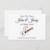 ウクレレミュージシャンウェディングデートを保存 (正面/裏面)