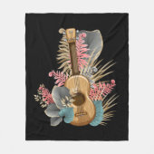 ウクレレミュージシャン – ウクレレ フリースブランケット (正面)