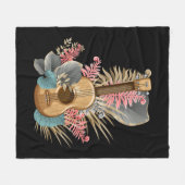 ウクレレミュージシャン – ウクレレ フリースブランケット (正面(横))