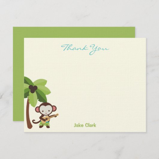 ウクレレモンキーサンキューカード ノートカード (正面/裏面)