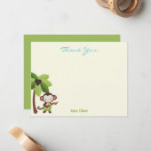 ウクレレモンキー感謝カード ノートカード (正面/裏面インサイチュ)