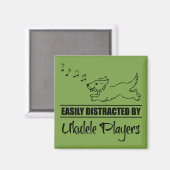 ウクレレランニングー選手に気を取られるの犬 マグネット (正面/裏面)